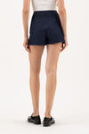 Falda Short Mujer Cintura Alta con Cinturón Abertura Frontal Casual Elegante
