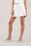 Minifalda Plisada con Shorts Blanca