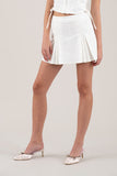 Minifalda Plisada con Shorts Blanca