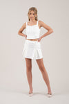 Minifalda Plisada con Shorts Blanca