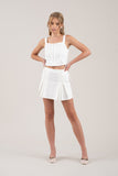 Minifalda Plisada con Shorts Blanca