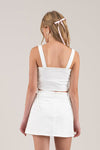 Minifalda Plisada con Shorts Blanca