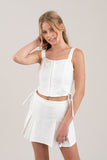 Minifalda Plisada con Shorts Blanca