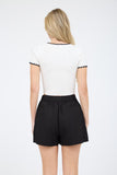 Blusa Top Blanco Borde Negro