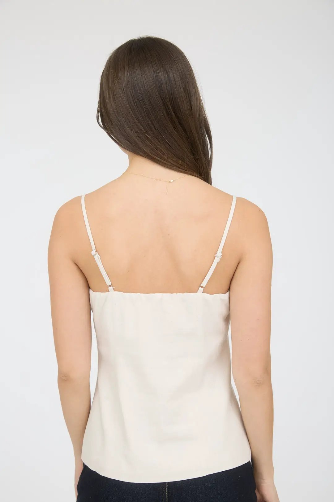 blusa mujer ajustable cuello cuadrado lino botones by Yanet Collective