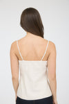 Blusa Mujer Tirantes Ajustables Cuello Cuadrado Lino Botones Casual