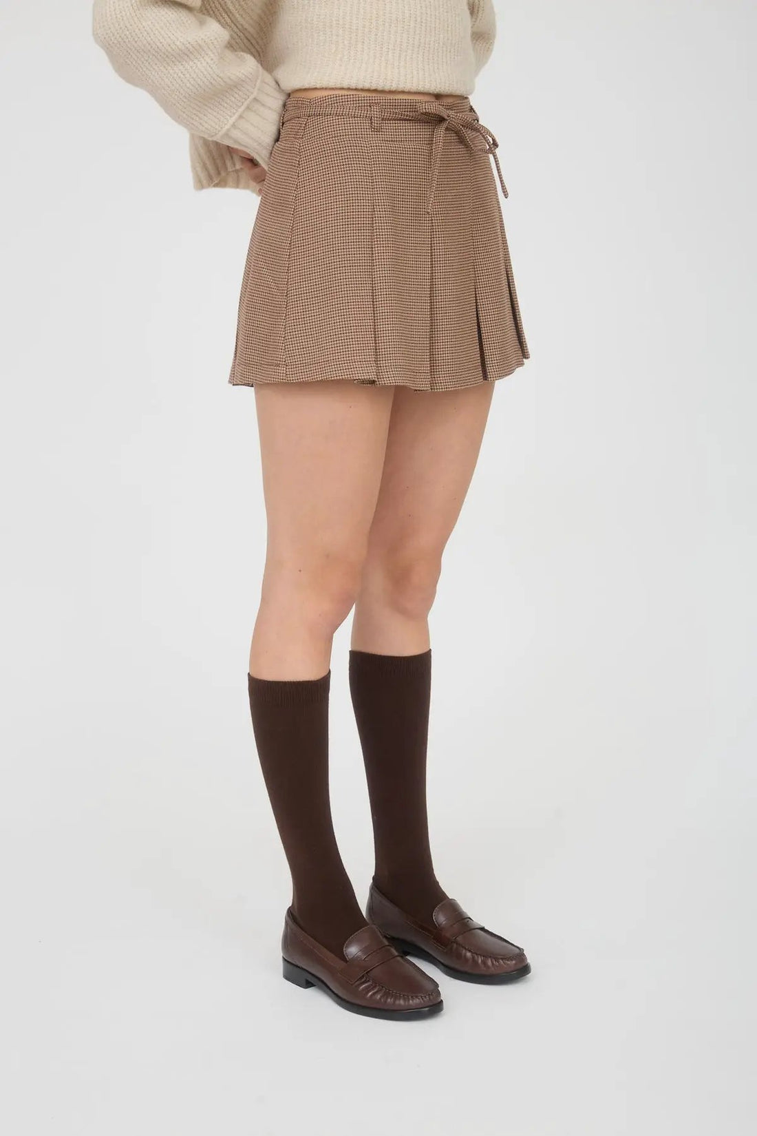 Falda Mini Plisada de Cuadros con Cinturón para Mujer by shopblupepper