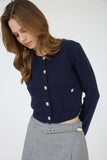 Cárdigan de Punto Mujer con Botones Dorados - Moda Femenina México