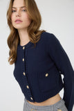 Cárdigan de Punto Mujer con Botones Dorados - Moda Femenina México