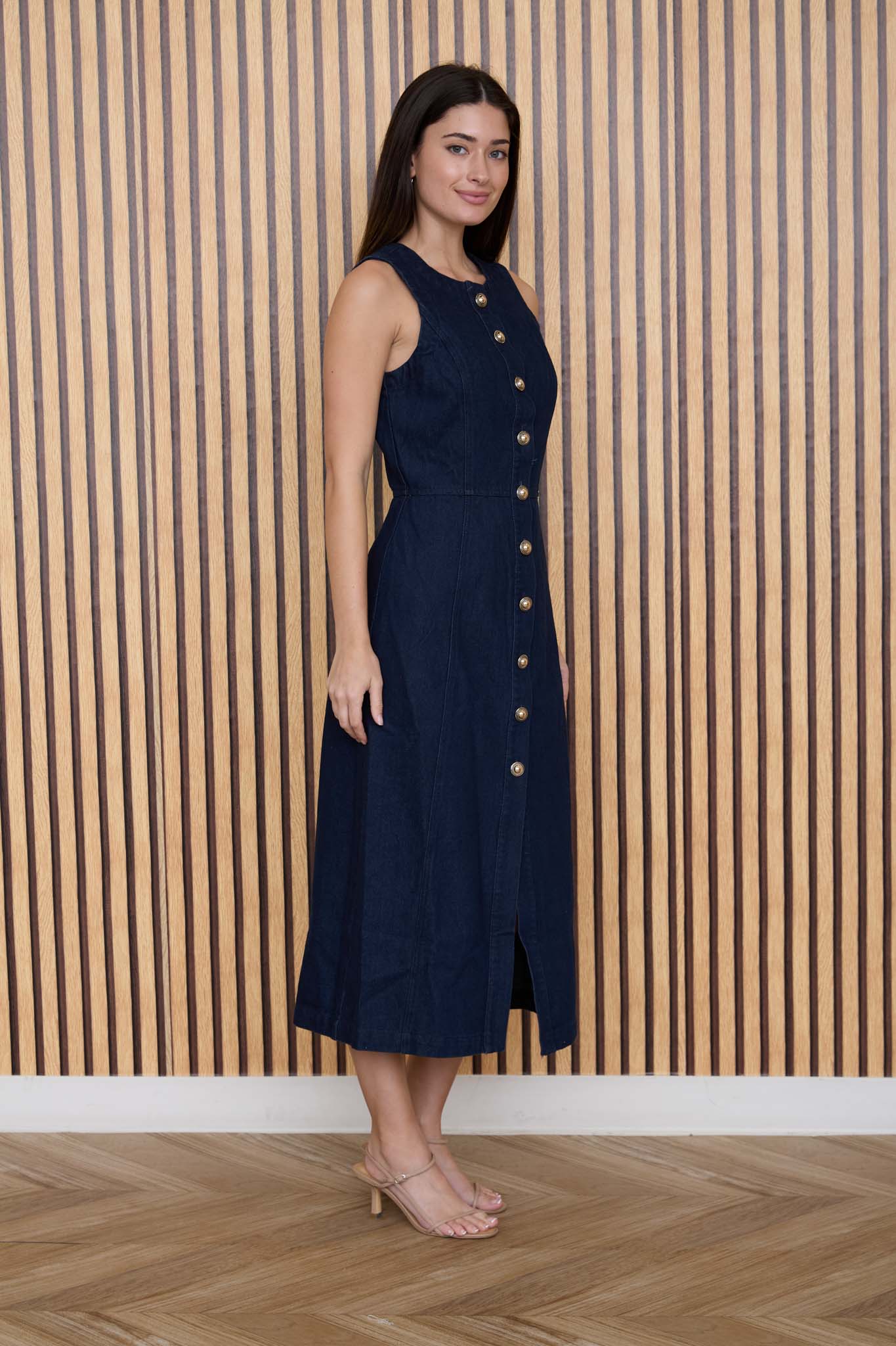 Vestido Midi de Mezclilla sin Mangas - Estilo Boutique Casual para Verano