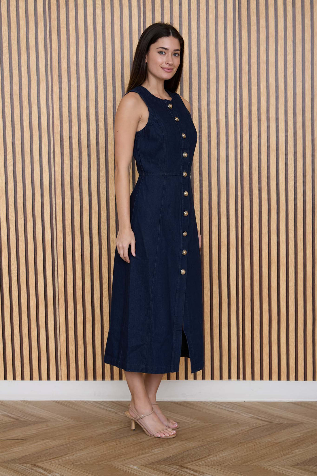 Vestido Midi de Mezclilla sin Mangas - Estilo Boutique Casual para Verano