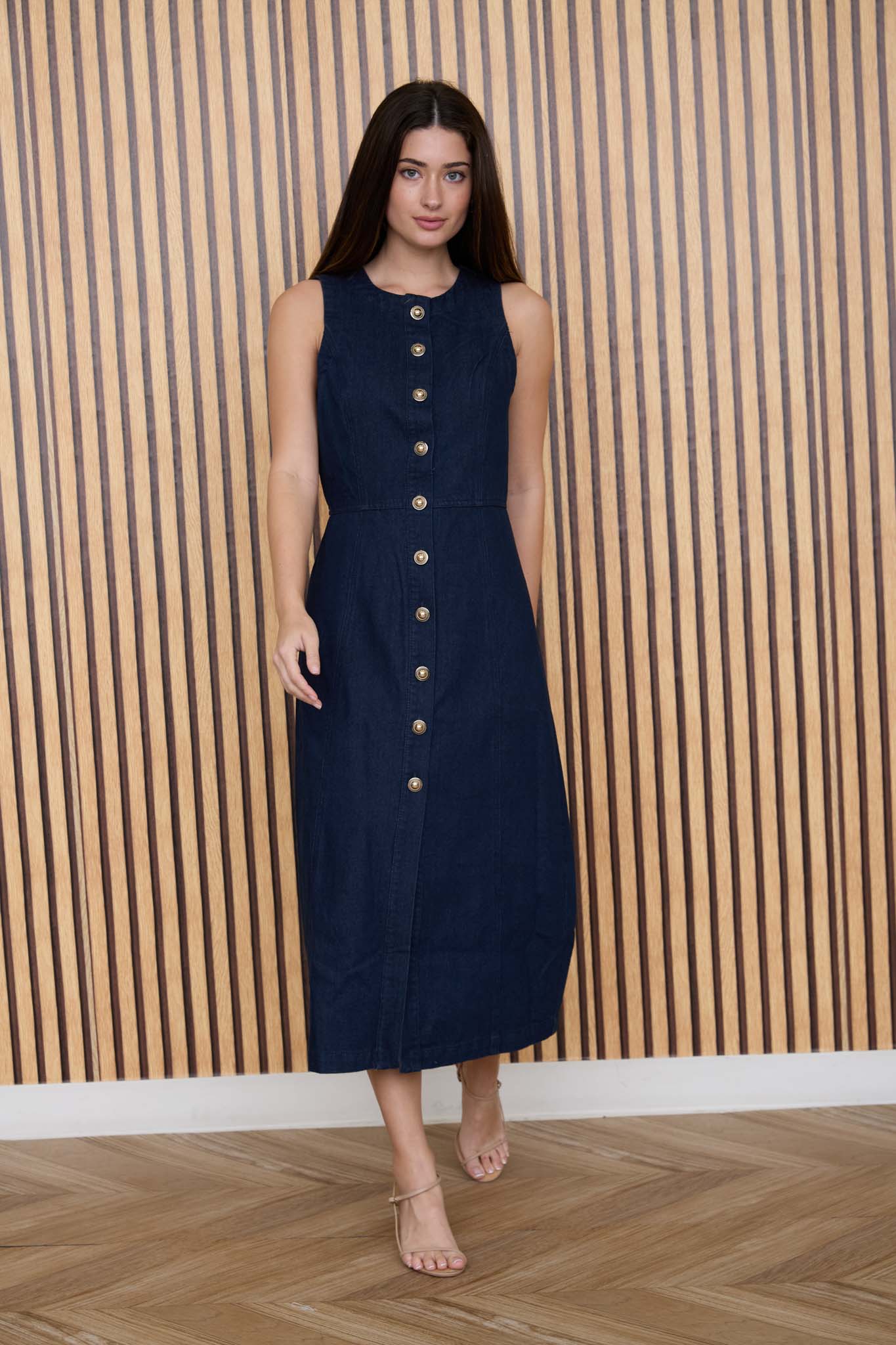 Vestido Midi de Mezclilla sin Mangas - Estilo Boutique Casual para Verano