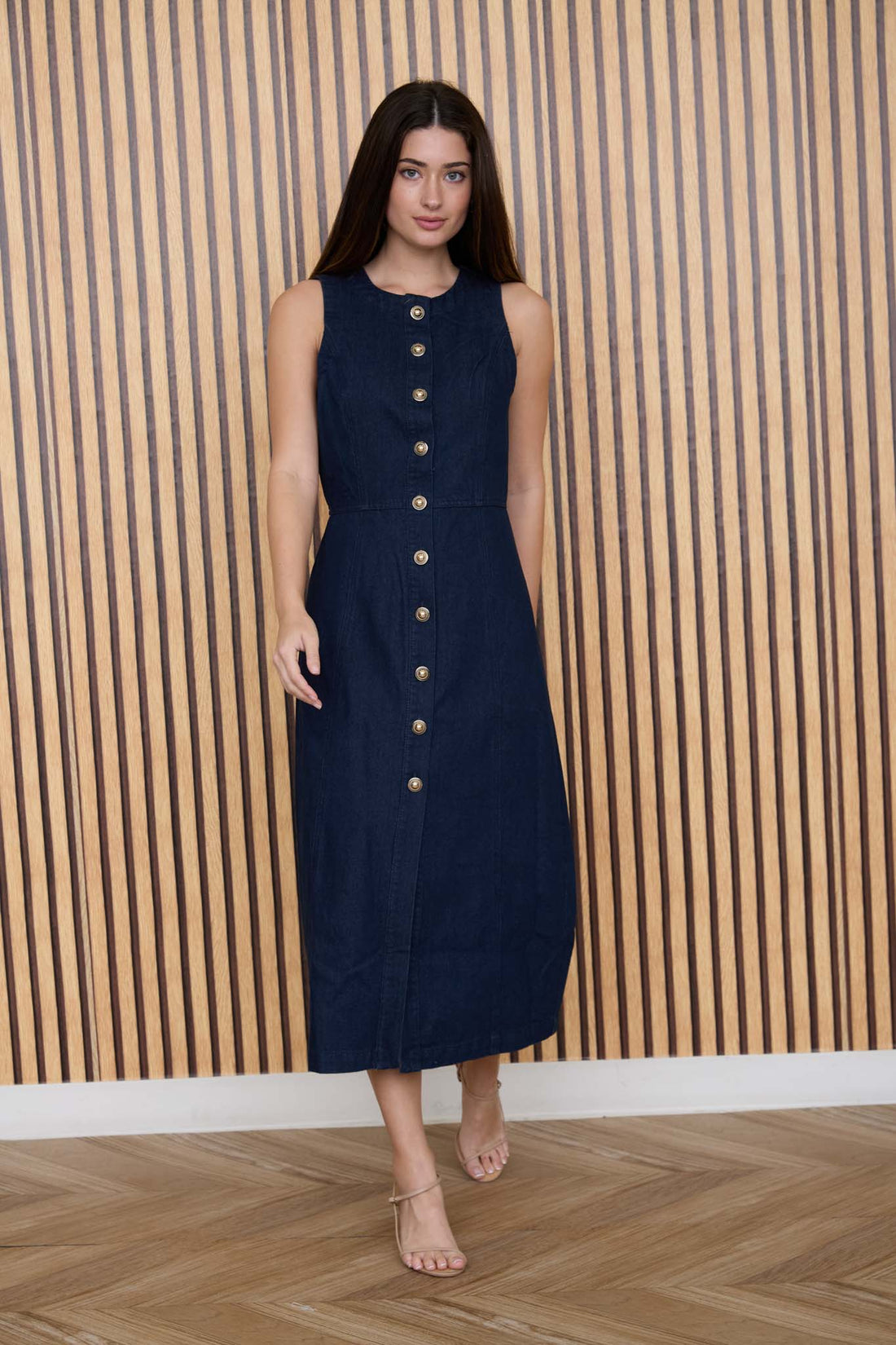 Vestido Midi de Mezclilla sin Mangas - Estilo Boutique Casual para Verano