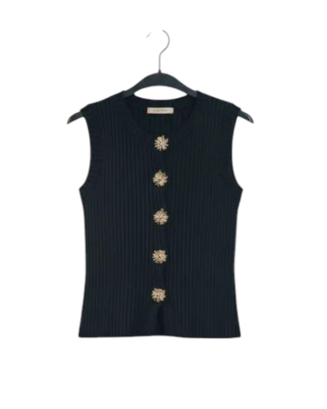 Chaleco Negro Abotonado by Yanet Collective