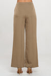 Pantalones Mujer Pierna Ancha Tiro Alto Tela Premium