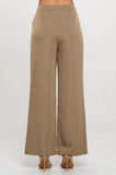 Pantalones Mujer Pierna Ancha Tiro Alto Tela Premium