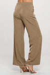 Pantalones Mujer Pierna Ancha Tiro Alto Tela Premium