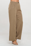 Pantalones Mujer Pierna Ancha Tiro Alto Tela Premium