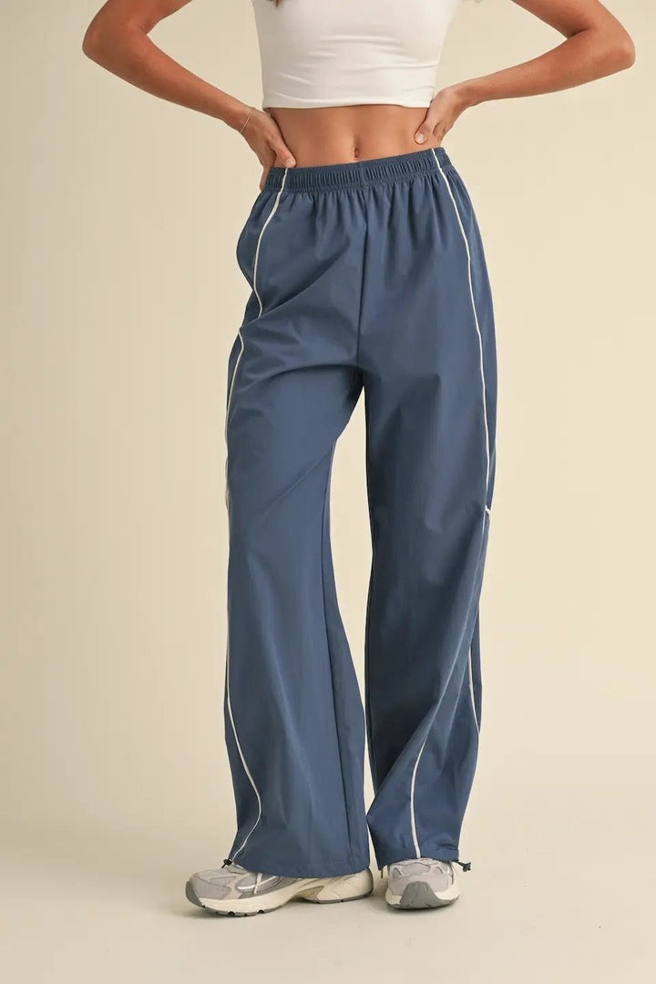 Track Pants de Nailon Deportivos Detalles de Contraste by Yanet Collection