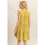 Vestido Corto de Volantes con Manga Ondulada | Estilo Bohemio