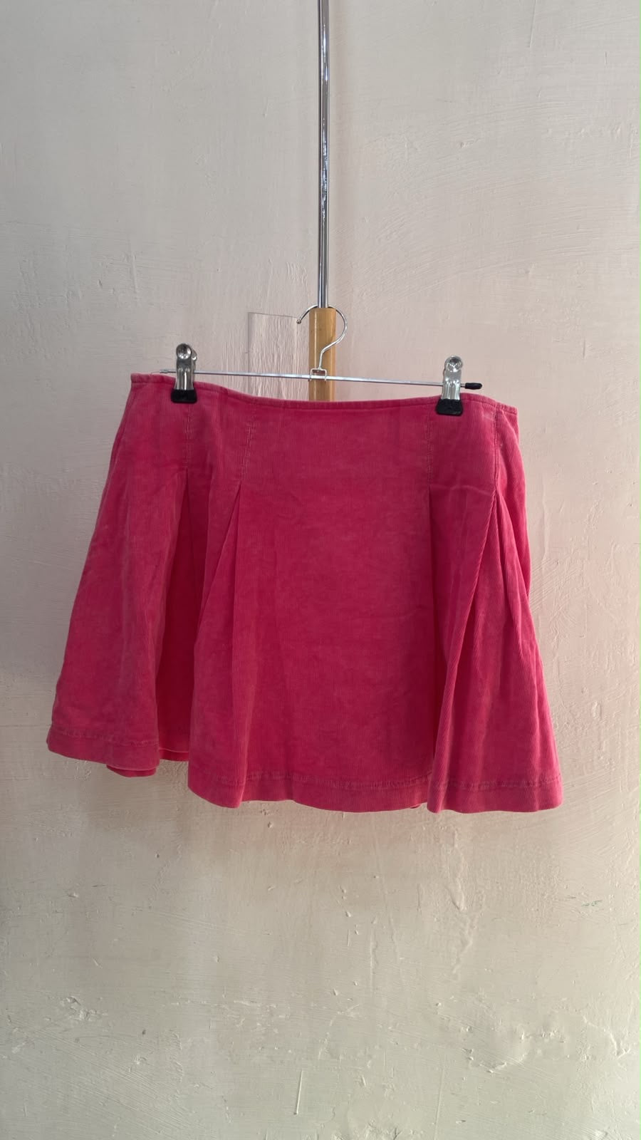Pink Pleated Mini Skirt with Flared Silhouette