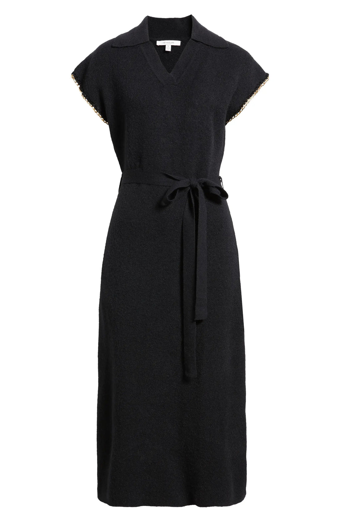 Vestido tejido negro con manga detalle cadena by Yanet Collective