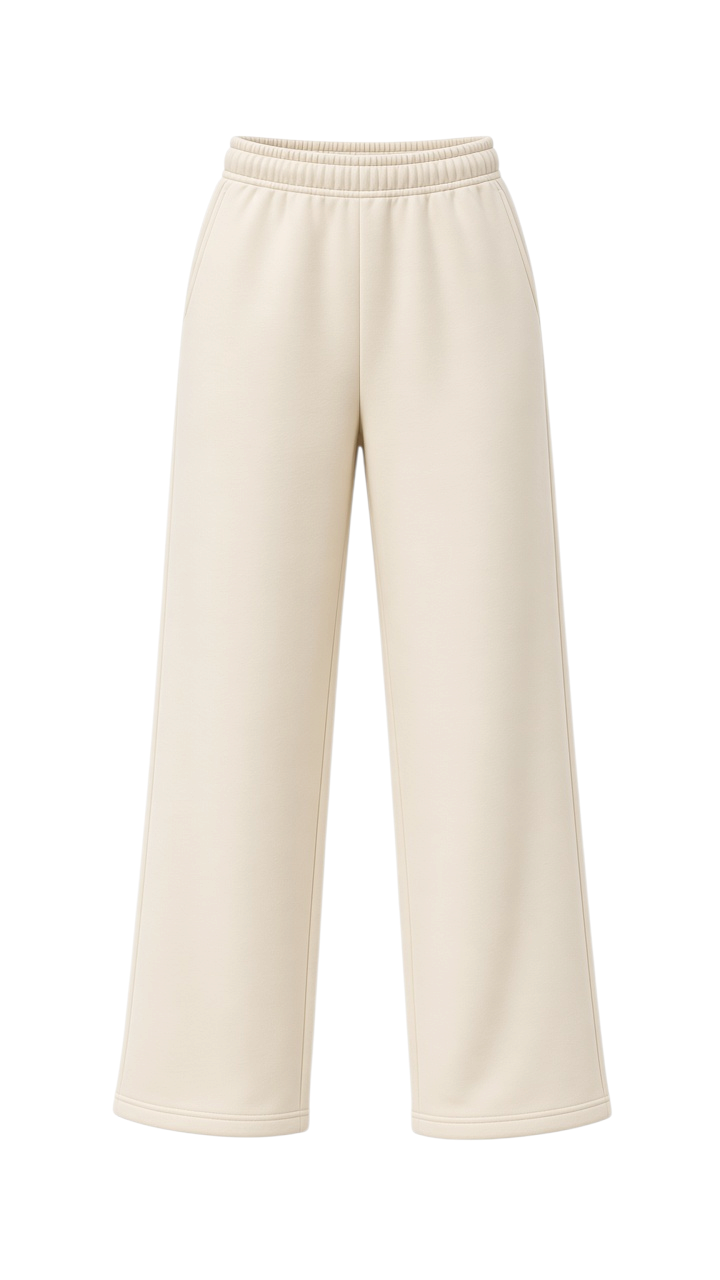 Pantalones Wide-Leg Acolchados en Crema: Elegancia Boutique