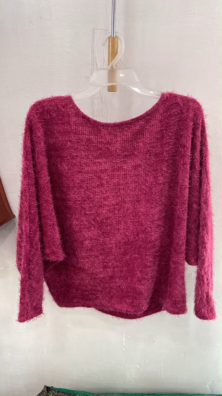 Suéter de Punto Borgoña con Textura - Estilo Boutique