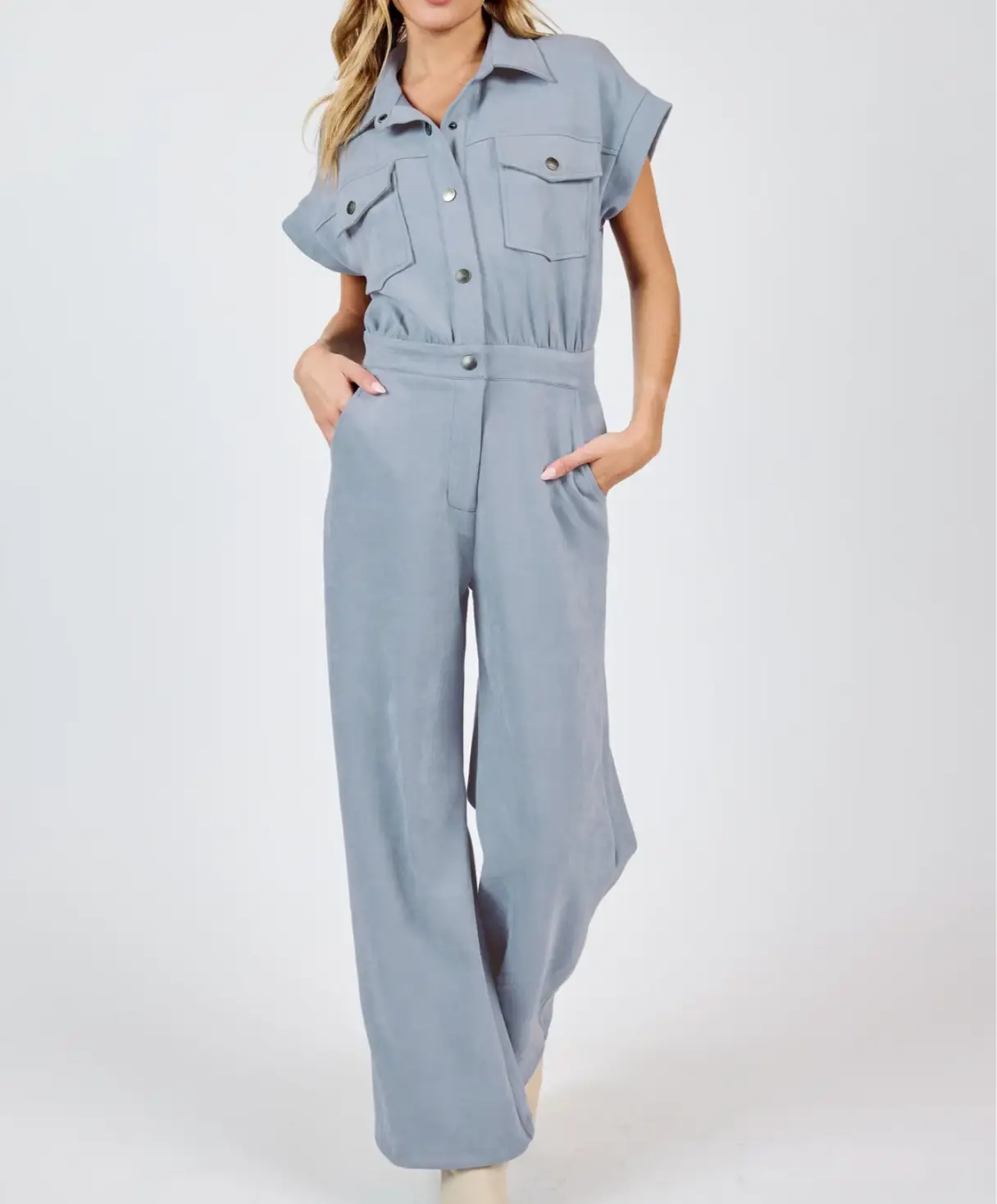 Enterizo azul de gamuza Romper Azul by Yanet Collective