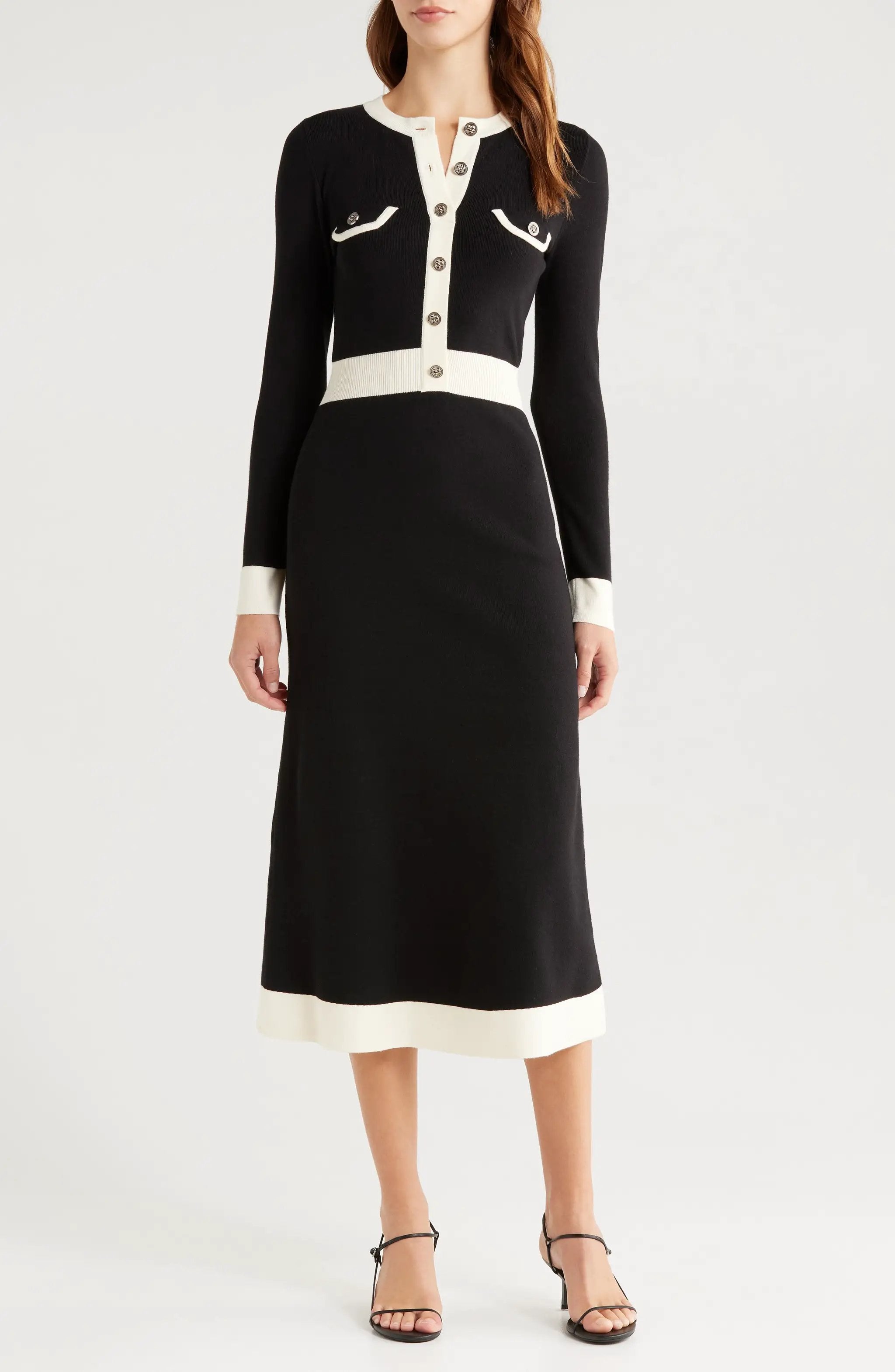 Vestido Negro Manga Larga Abotonado by Yanet Collective