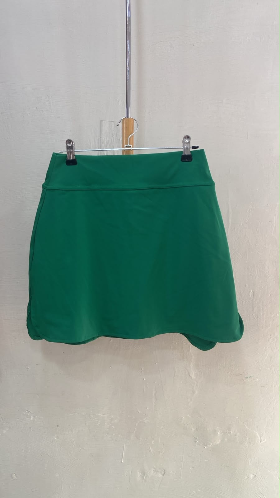 Green High-Waist A-Line Skirt with Side Detail