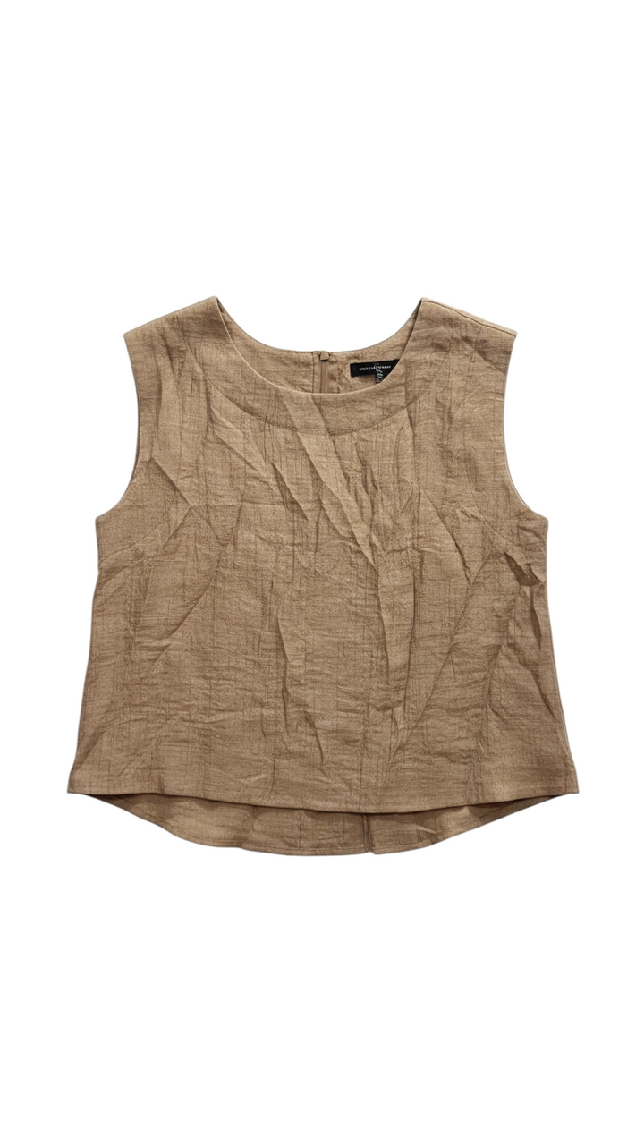 Top Beige Sin Mangas con Textura - Estilo Boutique