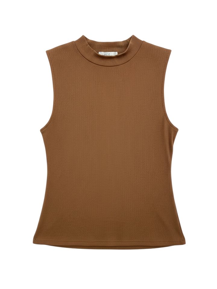 Top Sin Mangas Cuello Alto Texturizado - Elegancia Boutique