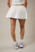 Falda Short Blanca de Algodón con Bolsillos y Cintura Media