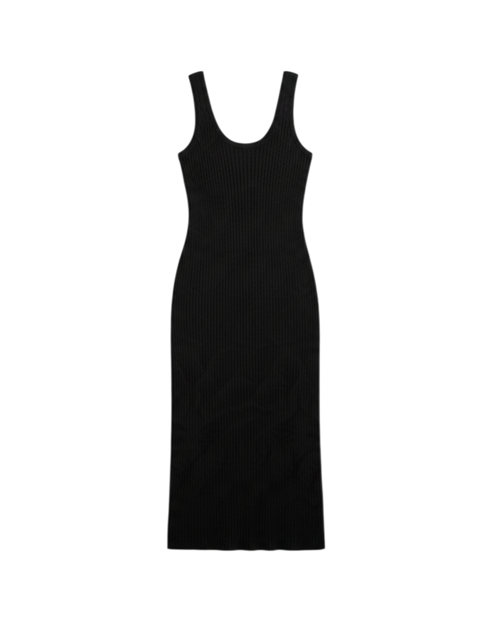 Vestido Sin Mangas de Corte Recto Color Negro
