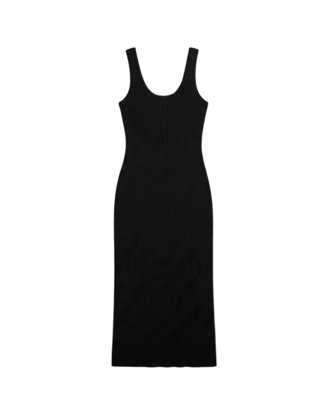 Vestido Sin Mangas de Corte Recto Color Negro