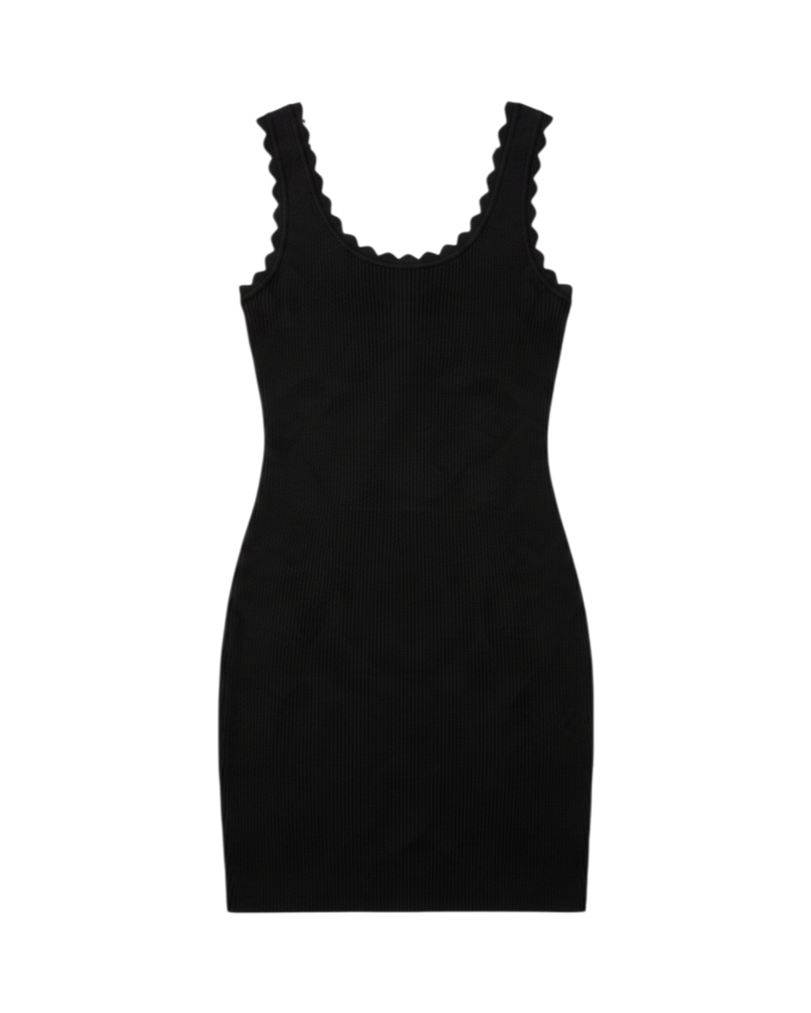 Vestido Sin Mangas de Escote Redondo Color Negro