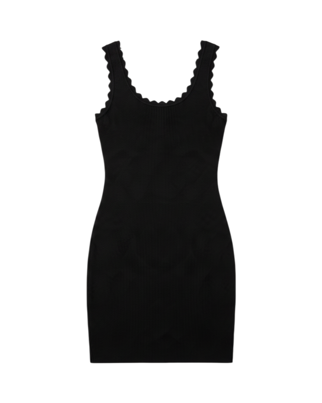 Vestido Sin Mangas de Escote Redondo Color Negro