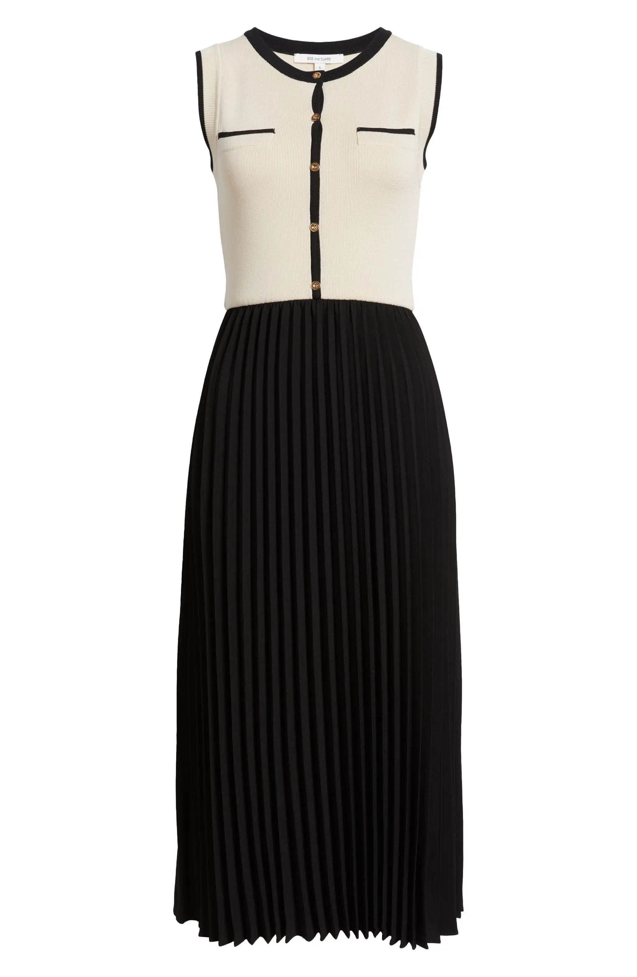 Vestido Maxi Fada Negra Top Beige Abotonado by Yanet Collective