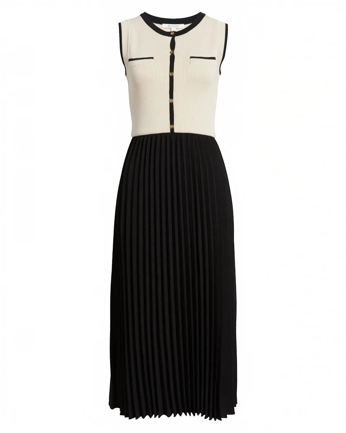 Vestido Midi Tejido Blanco Negro Con Falda Tabla Colección Lujo Exclusiva Minimalista De Silueta Recta by Yanet Collective