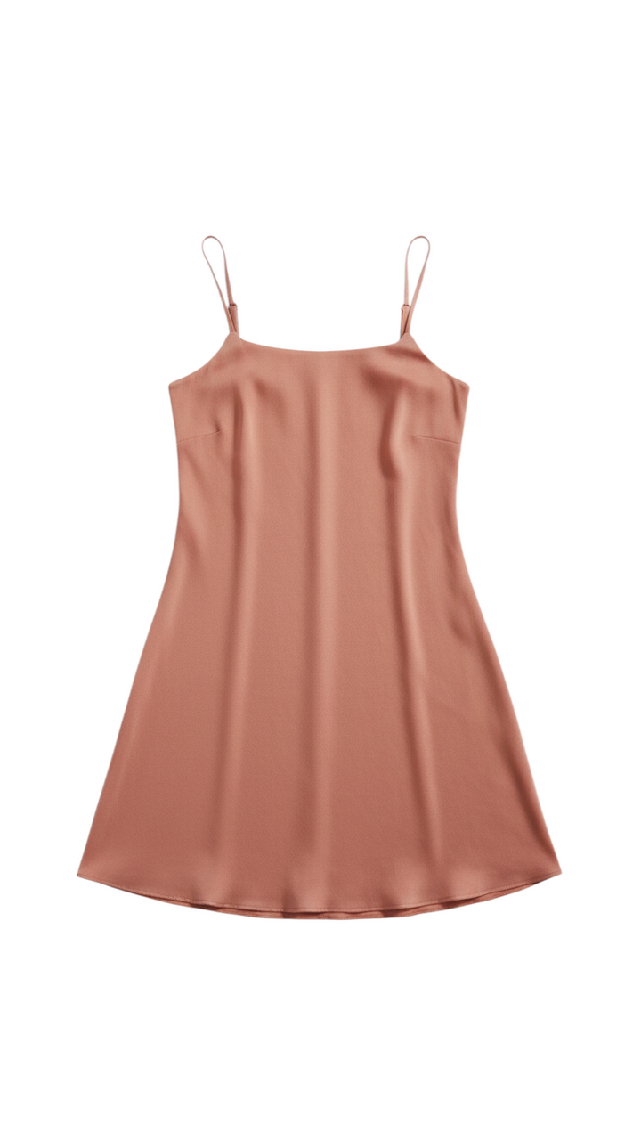 Peach Spaghetti Strap Top with Crinkled Texture