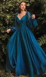 Vestido Largo  Azul CD243 manga larga del catálogo