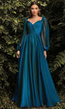 Vestido Largo  Azul CD243 manga larga del catálogo
