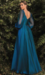 Vestido Largo  Azul CD243 manga larga del catálogo
