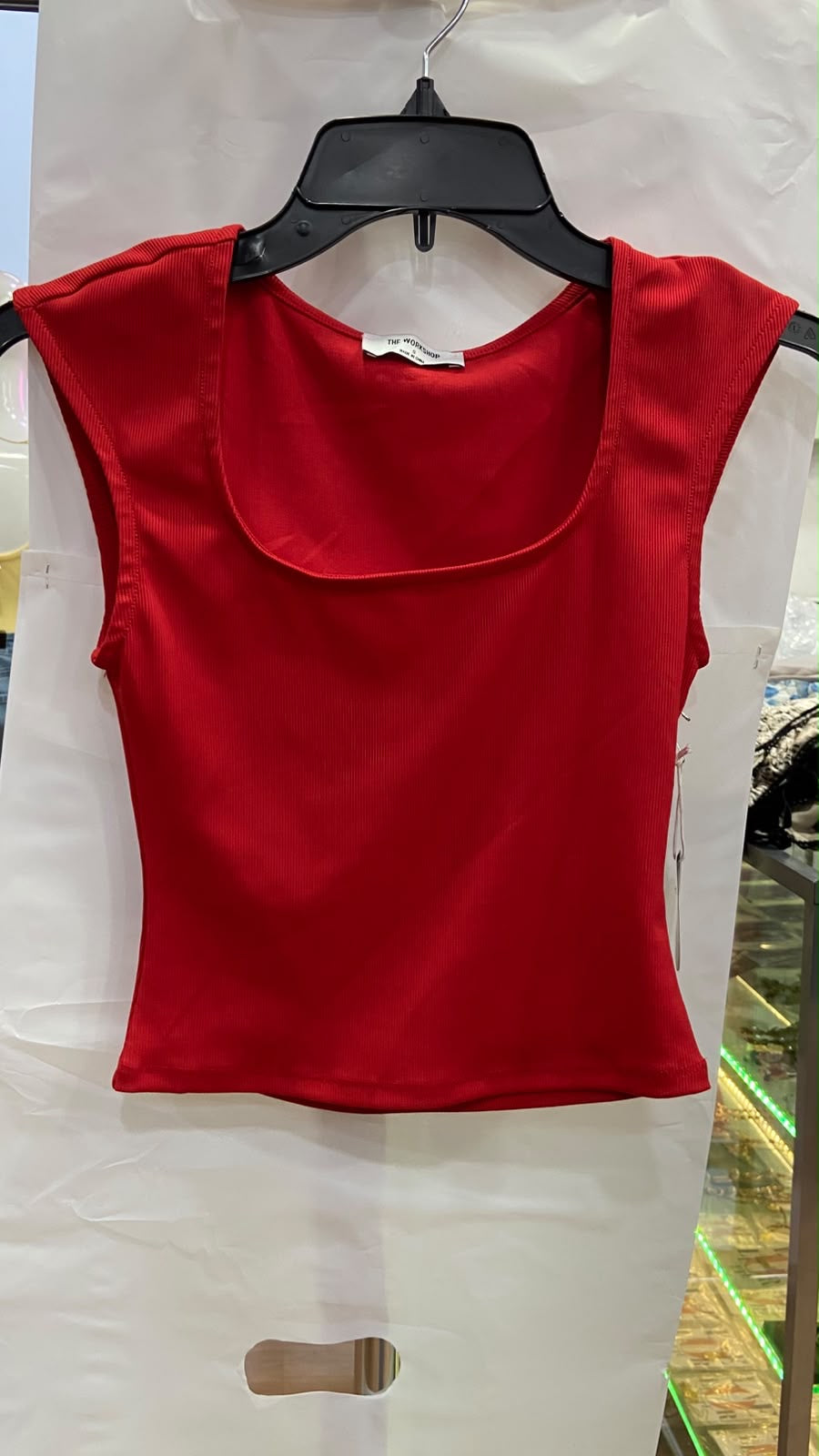 Top Rojo Escote Cuadrado Manga Corta - Estilo Boutique