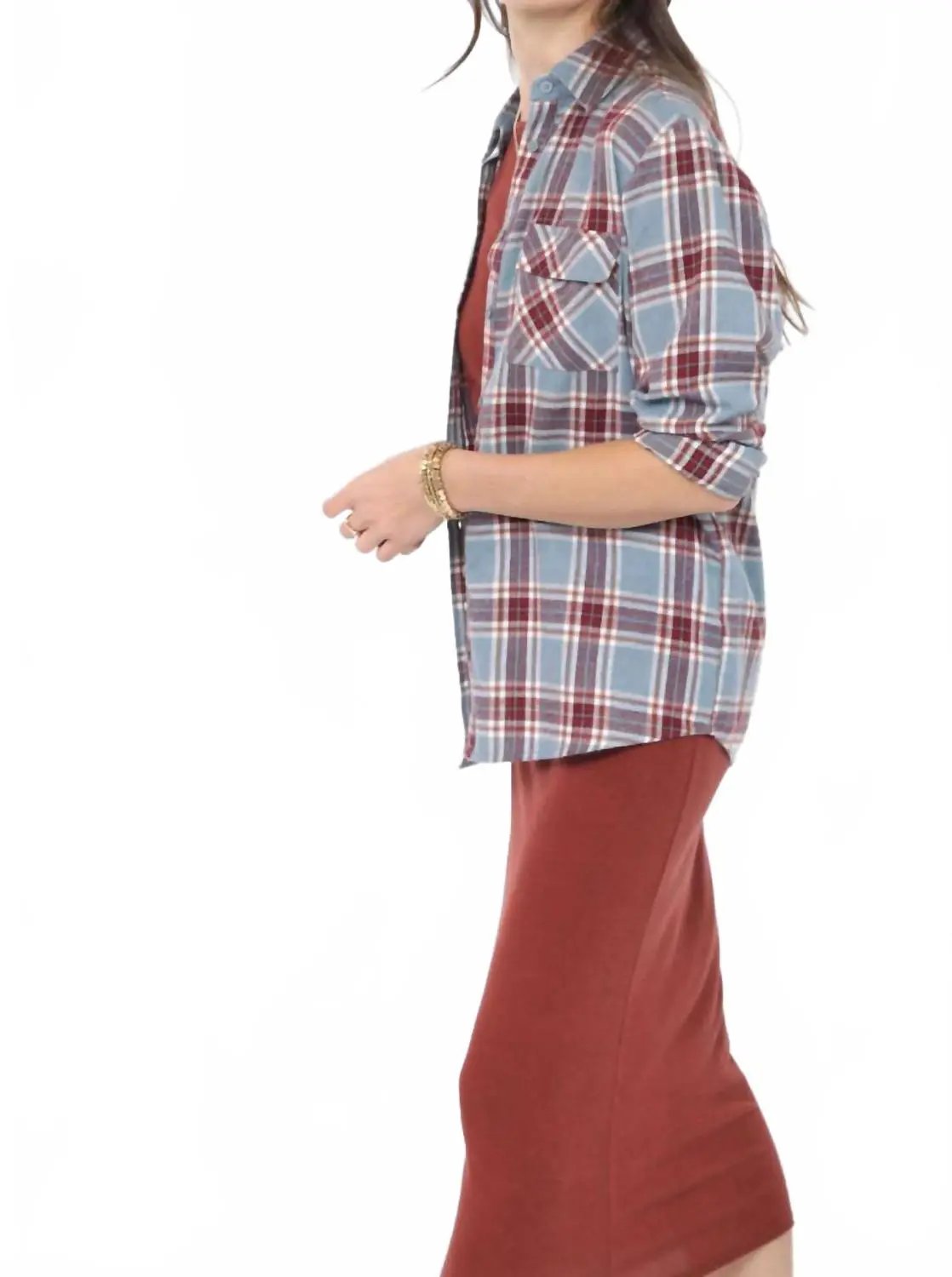 Blusa Azul camisa a cuadros by Yanet Collective