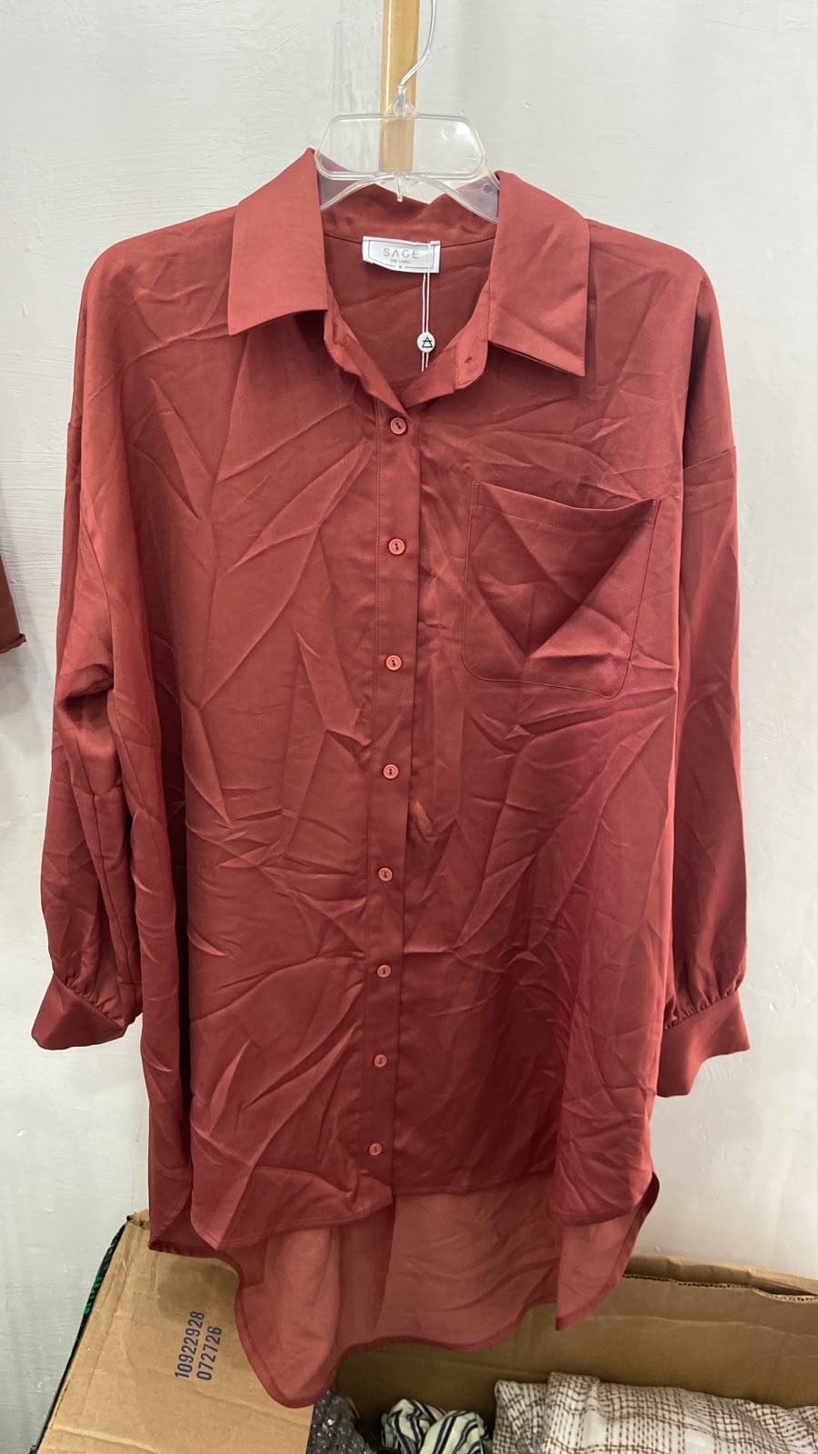 Camisa Rust de Botones con Bolsillo - Estilo Boutique