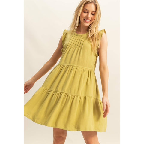 Vestido Corto de Volantes con Manga Ondulada | Estilo Bohemio