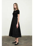Vestido Negro Maxi con Mangas Linea A