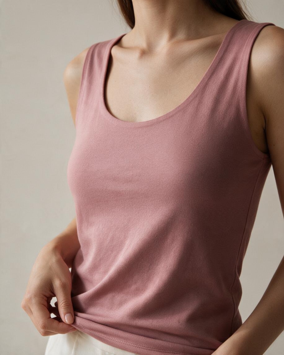 Top Sin Mangas con Fruncido en Rosa empolvado - Estilo Boutique